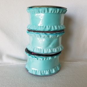 Set of 3 spools of aqua ruffle ribbon NWOT